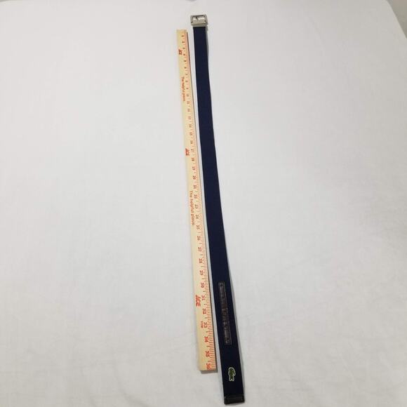 LACOSTE REVERSIBLE BELT SIZE 34 LEATHER & TWILL CROC LOGO BUCKLE Limited 25108 - Picture 3 of 10